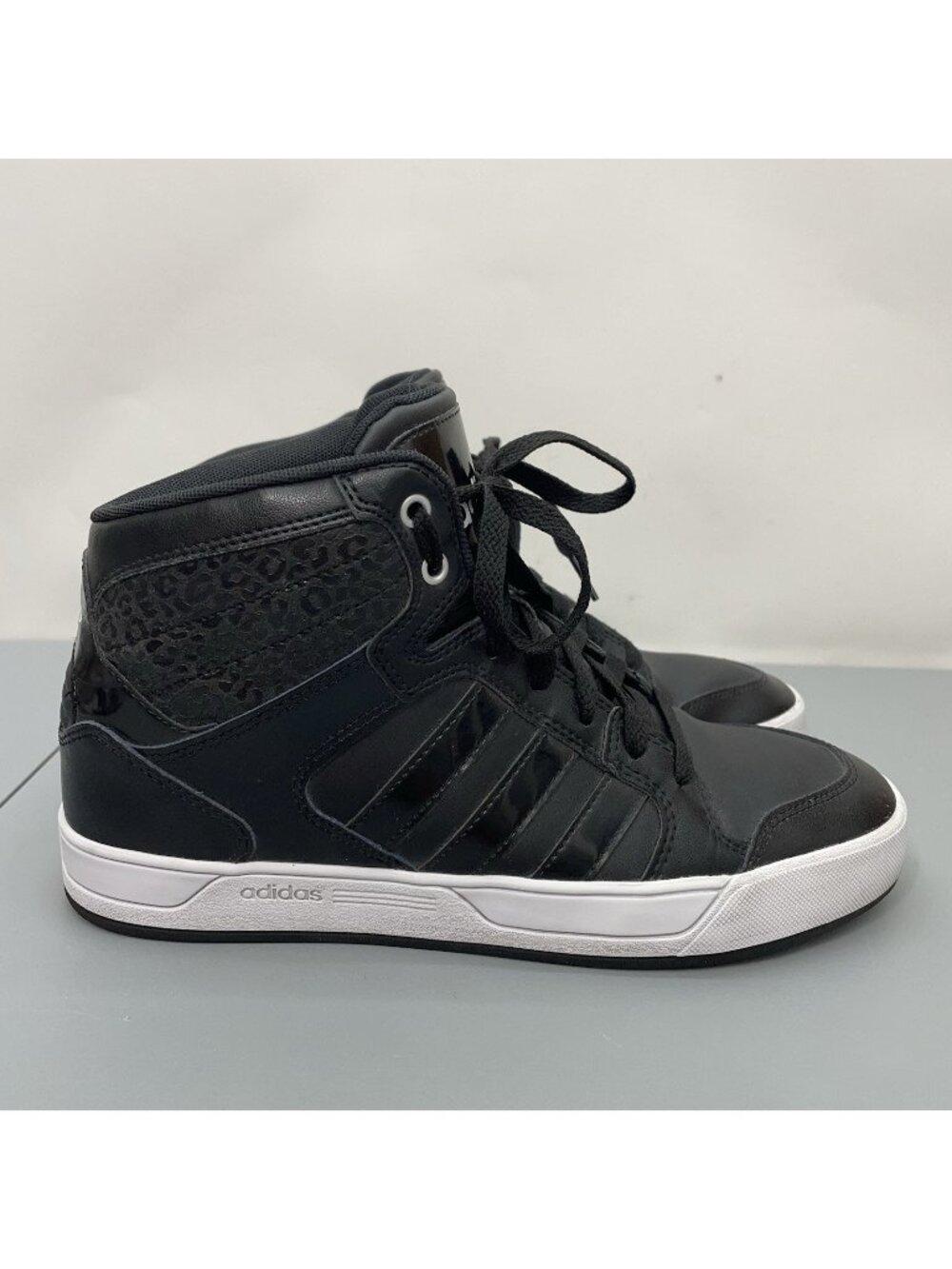 Adidas NEO Raleigh Mid sneakers Shoes Animal Print Athletic Black Womens 8.5